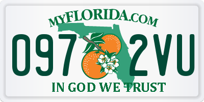 FL license plate 0972VU