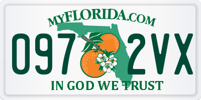 FL license plate 0972VX