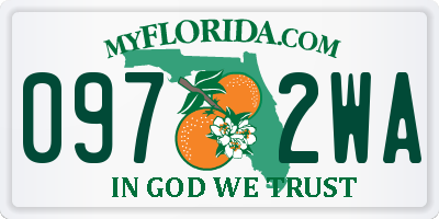 FL license plate 0972WA