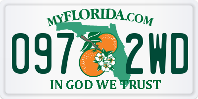 FL license plate 0972WD