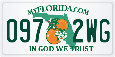 FL license plate 0972WG