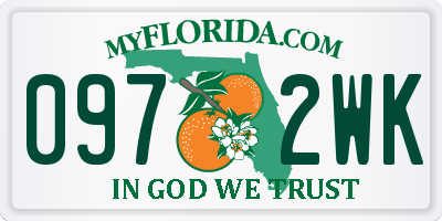 FL license plate 0972WK