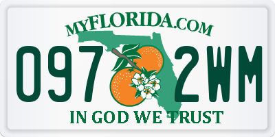 FL license plate 0972WM