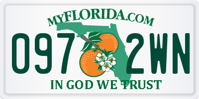 FL license plate 0972WN