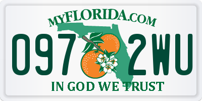 FL license plate 0972WU