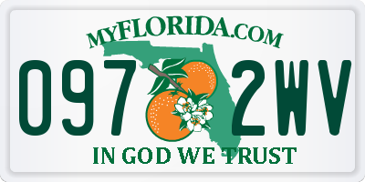 FL license plate 0972WV