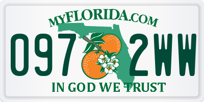 FL license plate 0972WW