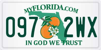 FL license plate 0972WX