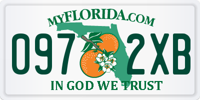 FL license plate 0972XB