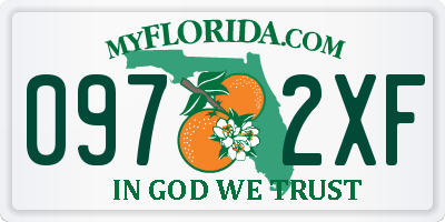 FL license plate 0972XF