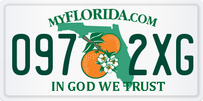 FL license plate 0972XG