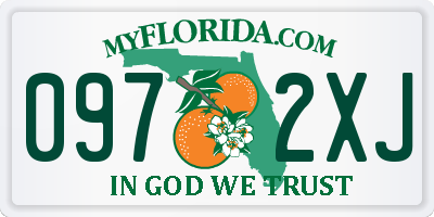 FL license plate 0972XJ