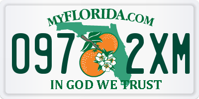 FL license plate 0972XM