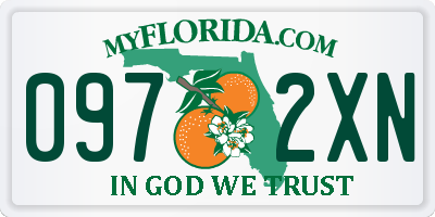 FL license plate 0972XN