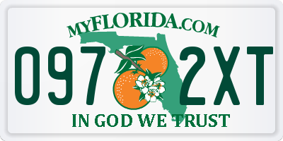 FL license plate 0972XT