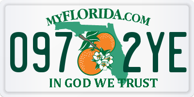 FL license plate 0972YE
