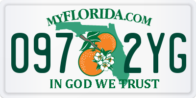FL license plate 0972YG