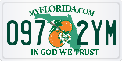 FL license plate 0972YM