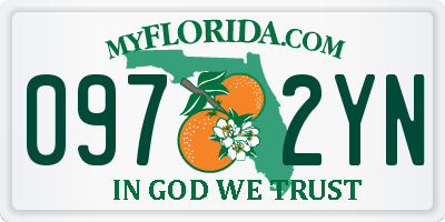 FL license plate 0972YN
