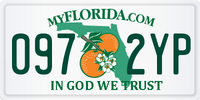 FL license plate 0972YP