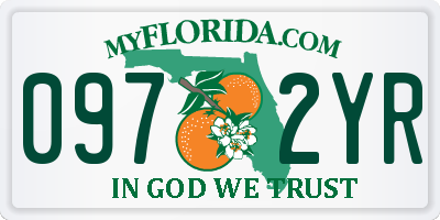 FL license plate 0972YR