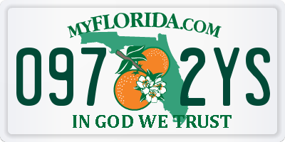 FL license plate 0972YS