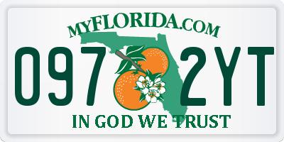 FL license plate 0972YT
