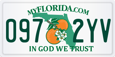 FL license plate 0972YV