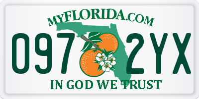 FL license plate 0972YX
