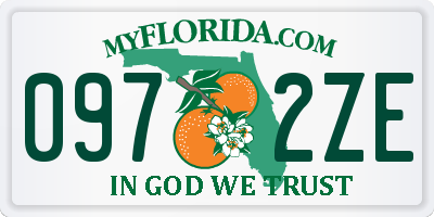 FL license plate 0972ZE