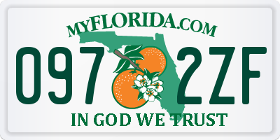 FL license plate 0972ZF