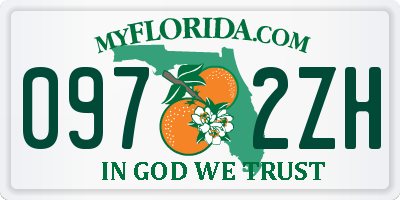 FL license plate 0972ZH
