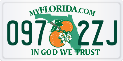 FL license plate 0972ZJ