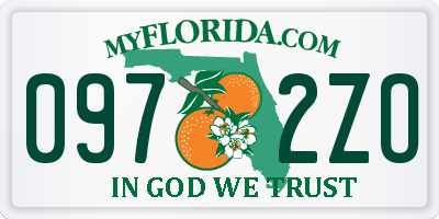 FL license plate 0972ZO