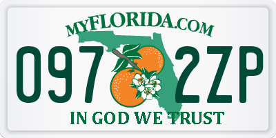 FL license plate 0972ZP