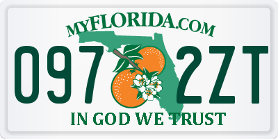 FL license plate 0972ZT