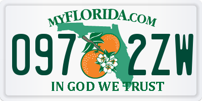 FL license plate 0972ZW