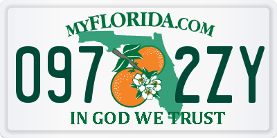 FL license plate 0972ZY