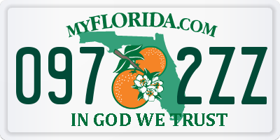 FL license plate 0972ZZ