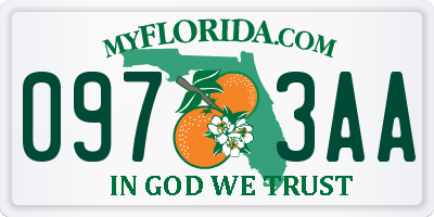 FL license plate 0973AA