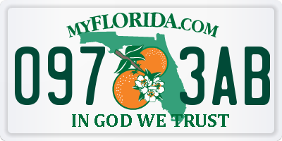 FL license plate 0973AB