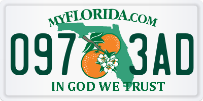 FL license plate 0973AD