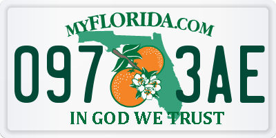 FL license plate 0973AE