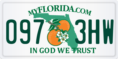 FL license plate 0973HW