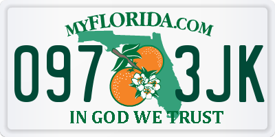 FL license plate 0973JK