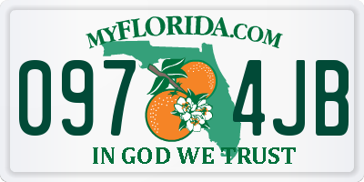 FL license plate 0974JB