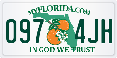 FL license plate 0974JH