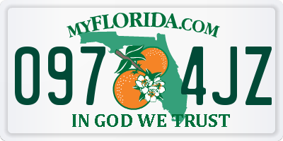 FL license plate 0974JZ