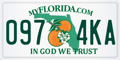 FL license plate 0974KA