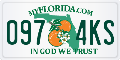 FL license plate 0974KS